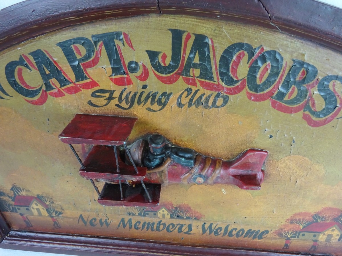 CAPT. JACOBS Flying Club ヴィンテージサインボード CAPT. JACOBS Flying Club ヴィンテージサインボード Capt