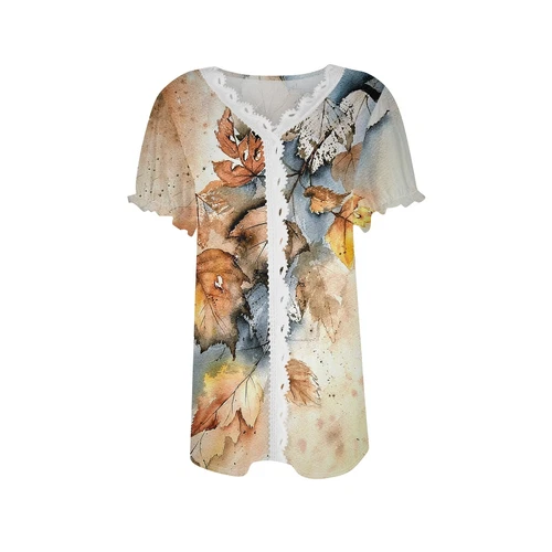 Womens Base Loose Short Pullover Summer Tops Sleeve V neck Ladies Shirt Blouse - Bild 10 von 64