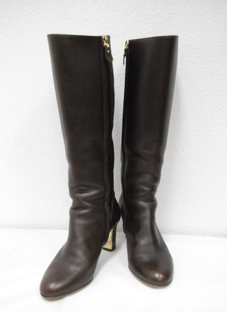 112. Salvatore Ferragamo Leather Side Zip Long Boots | eBay