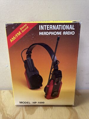 Vintage Headphone Radio AM/FM Stereo Sound International Brand Model HP ...