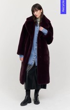 Jakke Katie Long Faux Fur Coat Sage Green Uk10 Rrp£250