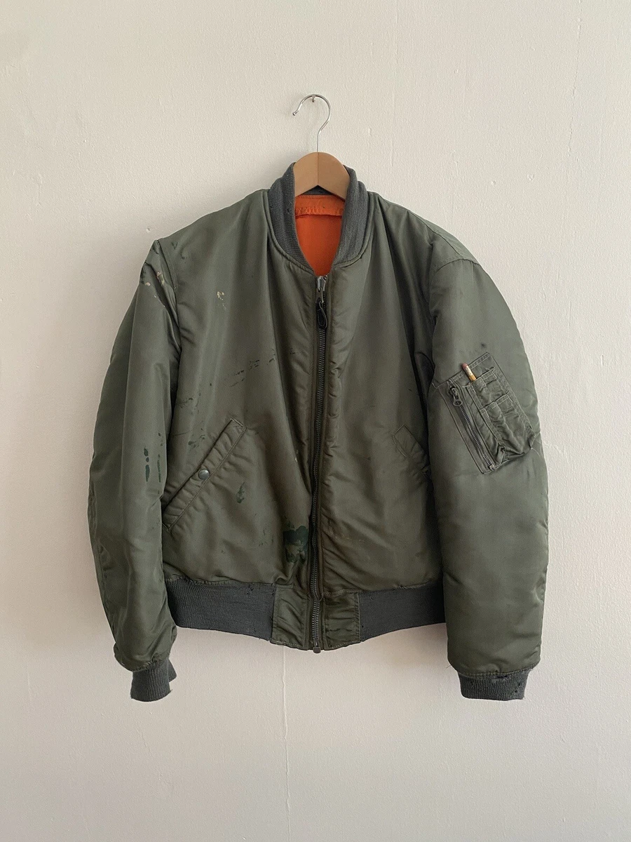 USAF MA-1 Flight Jacket 1961 60s Vintage Military Vietnam Skyline Bomber  Medium