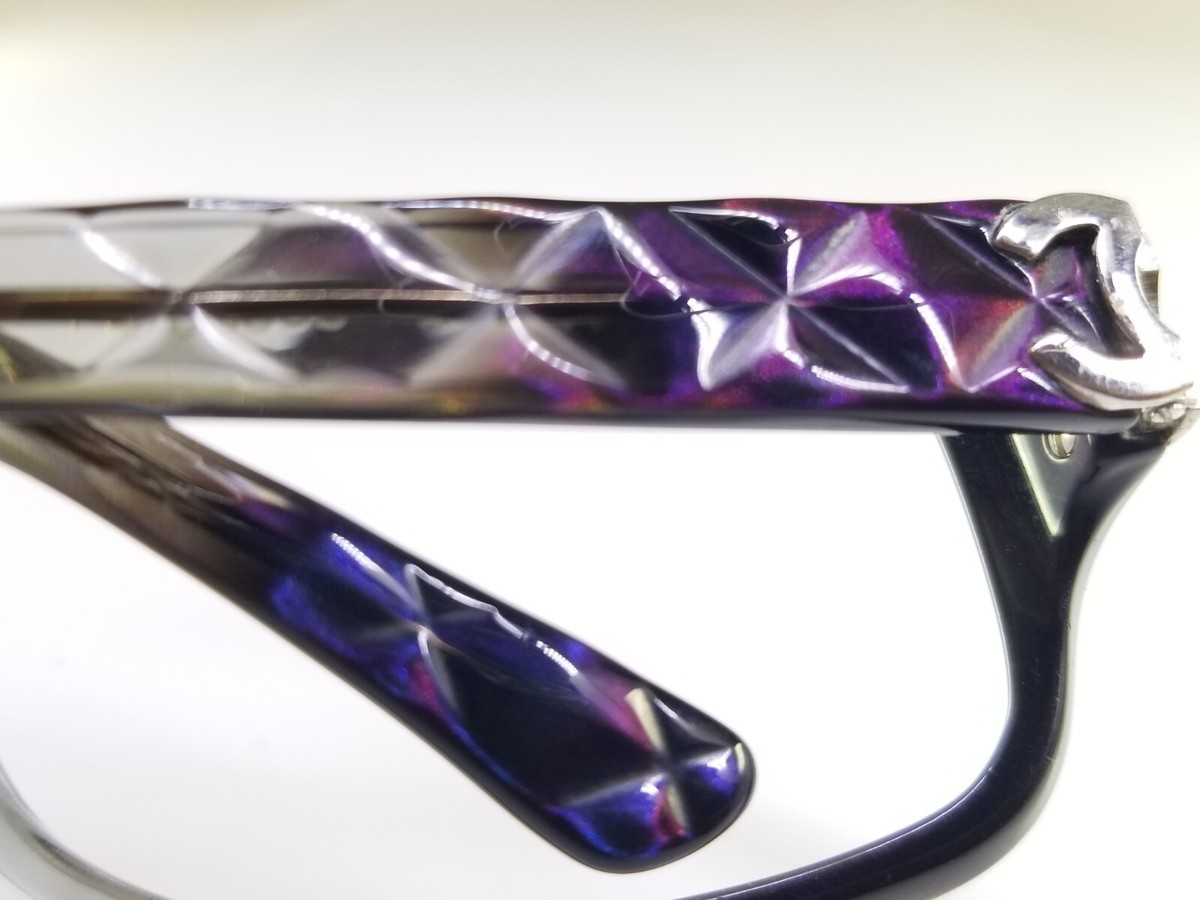 Chanel 5050 696/11 Purple Quilt Vintage Sunglass Frame Italy