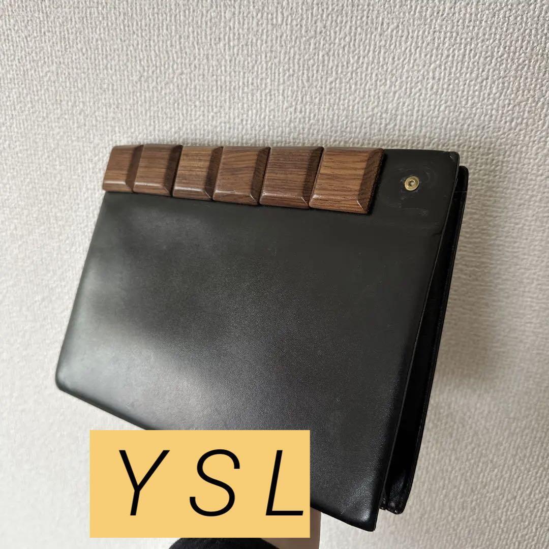 Borsa pochette Saint Laurent in pelle Ysl originale nera media donna Francia