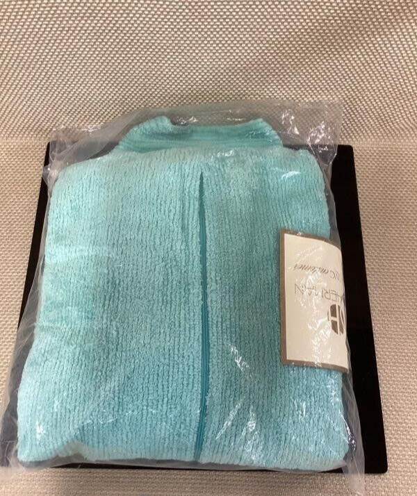 Vintage NWT Stan Herman for QVC AQUA 3/4 Zip Chenille Robe House Coat LARGE NEW eBay