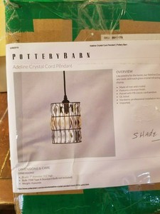 Pottery Barn Classic Adeline Crystal Cord Pendant Chandelier Shade