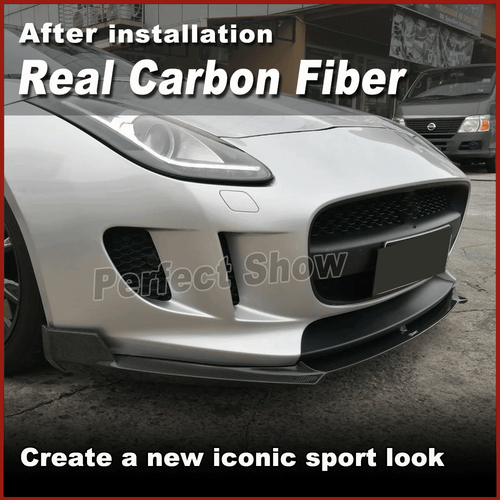 Fit for Jaguar F Type X152 2015-2018 REAL Carbon Fiber Front Bumper Lip Spoiler  - Bild 10 von 12