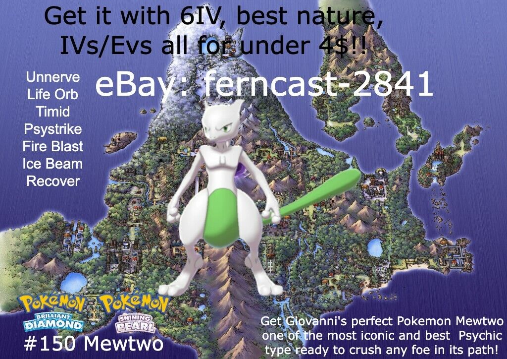 Shiny MEWTWO 6IV / Pokemon Brilliant Diamond and Shining Pearl 