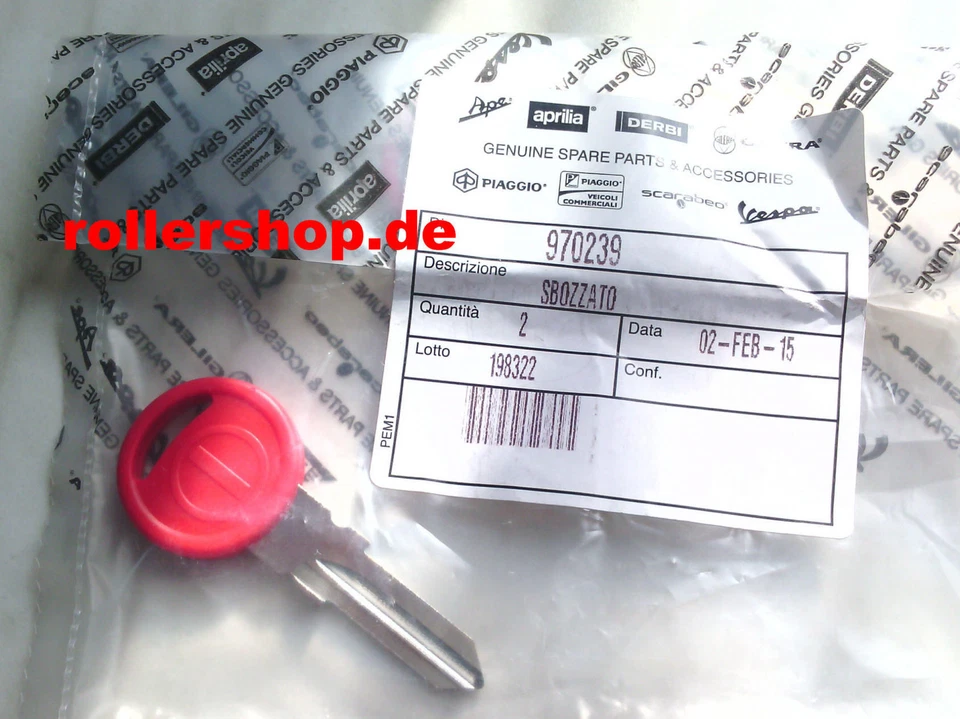 Schlüssel Rohling Gilera DNA, rot - Bild 1 von 1