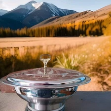 Kromex Chrome Covered Hot Dish Server Mid-Century Modern 11.25"W x 7"H