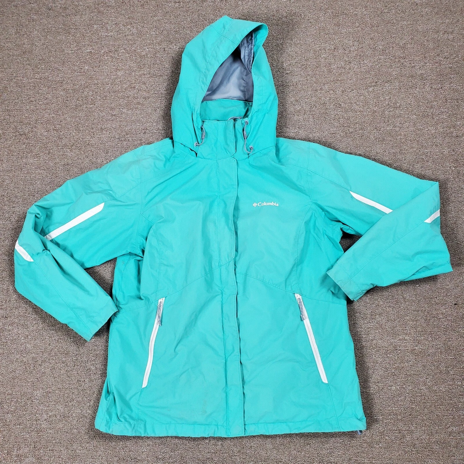 Columbia Jacket Mens Blue Large Lightweight Interchange Omni Tech Weatherproof