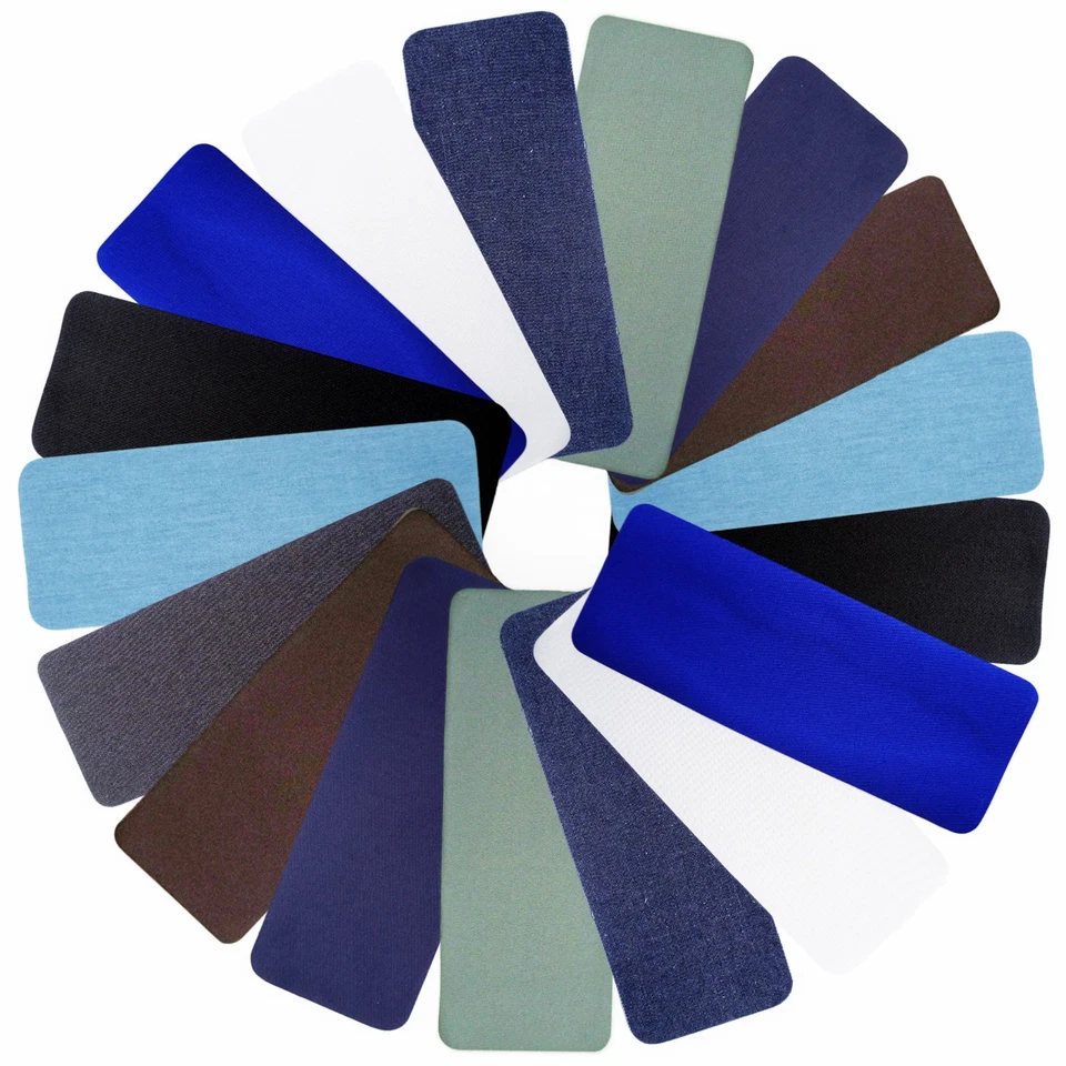 1x Bügelflicken aus Baumwolle Flicken zum Aufbügeln 9 versch. Farben 27x10 cm