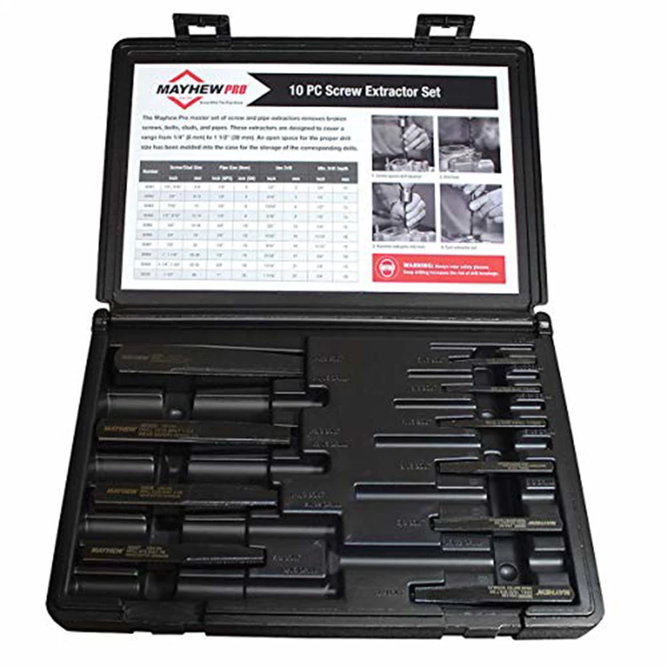 Mayhew Tools 37345 10-Piece Screw & Pipe Extractor Set - Imagem 3 de 3