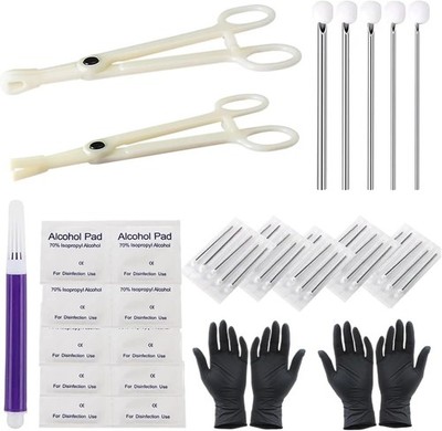 Piercing Nadeln Set 12G 14G 16G 18G 20G und Plastic Clamps für Piercing Zubehör