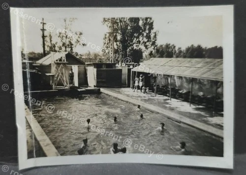 WW2 Egypt - RAF Heliopolis the Camp Swimming pool - photo 9 by 6cm