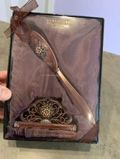 Argento Sc Lotus made w/Swarovski Crystals Office set NIB