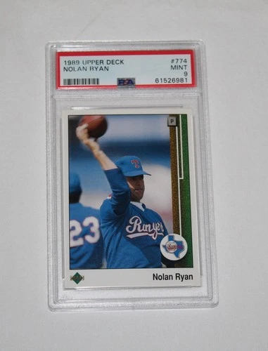 1989 UPPER DECK Baseball #774 NOLAN RYAN Throwing Football Graded PSA 9 MINT
