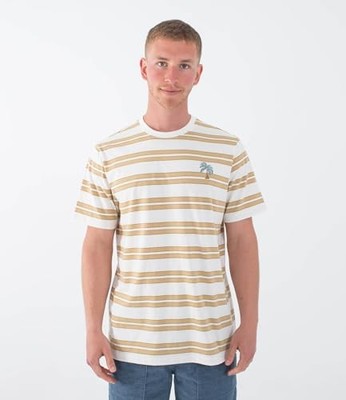 Hurley Herren Naturals Stripe T-Shirt Barely Bone Größe S EU Neu