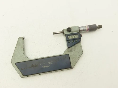 Mitutoyo 293-347-30 Digimatic Micrometer 3-4" Range .00005 Ratchet Stop SPC Data
