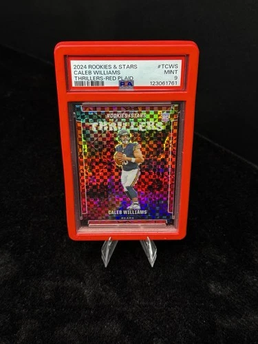 Panini Rookies & Stars Thrillers Caleb Williams Red Plaid #T-CWS PSA 9