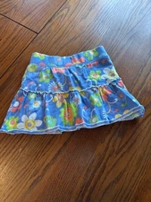 vtg circo girls 24 months pull on skirt skort bright flower print