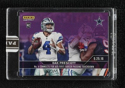 2016-17 Panini Instant NFL Purple 1/10 Dak Prescott #62 Rookie RC 04at