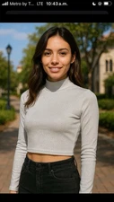 H&M Shimmering Silver Crop Top