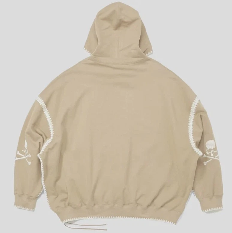 Sudadera con Capucha Suelta Peso Pesado 500g Mastermind Calavera Bordada Floral Foto 3 de 4