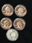 1976-S Bicentennial Proof 40% Silver Washington Quarter In Capsule - Lot of 5