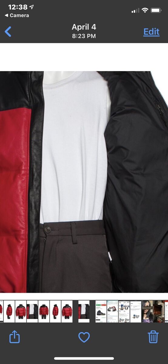 Used Supreme x THE NORTH FACE Leather Nuptse Jacket red | eBay Used Supreme x THE NORTH FACE Leather Nuptse Jacket red | eBay
