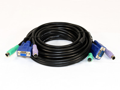KVM Kabel Switch D-SUB 15pol VGA (M/W), PS/2 Keyboard Mouse (M/M) 3m