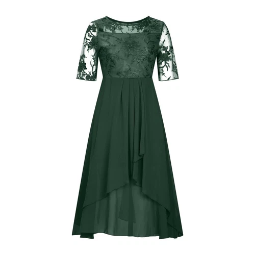 Women's Fashionstea Length Embroidery Lace Chiffon Casual Dresses for Women - Bild 4 von 31