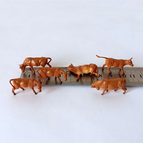 6PCS/Set Miniature Figurine Resin Cute Calf Animals Model Statue Toys Ornaments | eBay