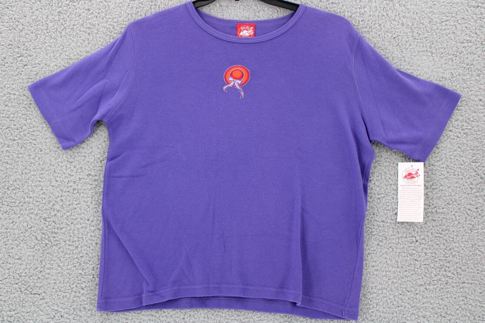 Red Hat Society Sweatshirt SZ XL Purple Logo Ruby Sport by Tia Designs Sun Stain