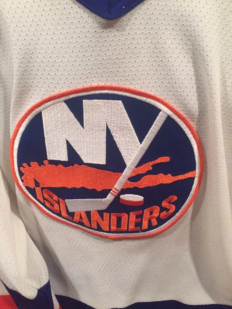 Ccm Lafataine New York Islanders Jersey Vtg 90s Sz Large Men Hockey White Knit