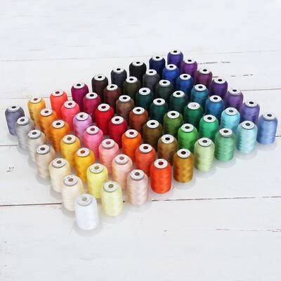 Threadart 63 Spool Brother Colors Polyester Embroidery Machine Thread 500M 40WT