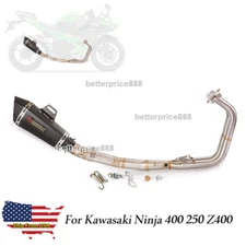 Exhaust Front Link Pipe With Muffler For Kawasaki Ninja 400 250 Z400 2017-2023