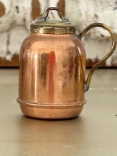 Vintage Miniature Dollhouse Copper and Brass Soup Tureen/Milk Jug/Pot Lid JAPAN