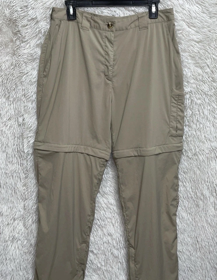 Pantalones cortos ExOfficio para mujer 14 beige convertibles con cremallera al aire libre informales senderismo Foto 3 de 4