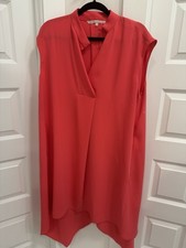 Rachel Rachel Roy Womens Sleeveless Shirt Dress Pink Size, with pockets 0X