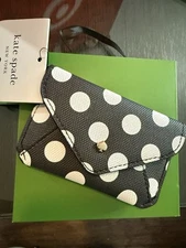 Kate Spade x Target Polka Dot Envelope Card Case Black & White Limited Edition