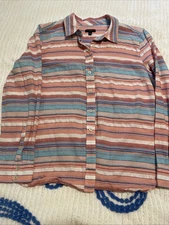 Adorable Talbots Multi Color Striped Woman’s Blouse size Mp