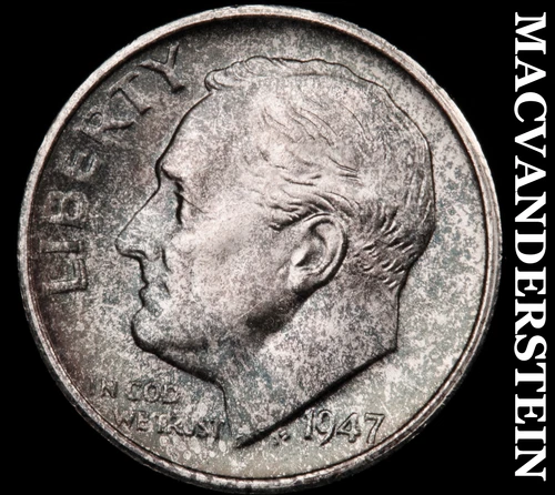 1947-S Silver Roosevelt Dime - Choice Gem Brilliant Unc  Lustrous  #G7751