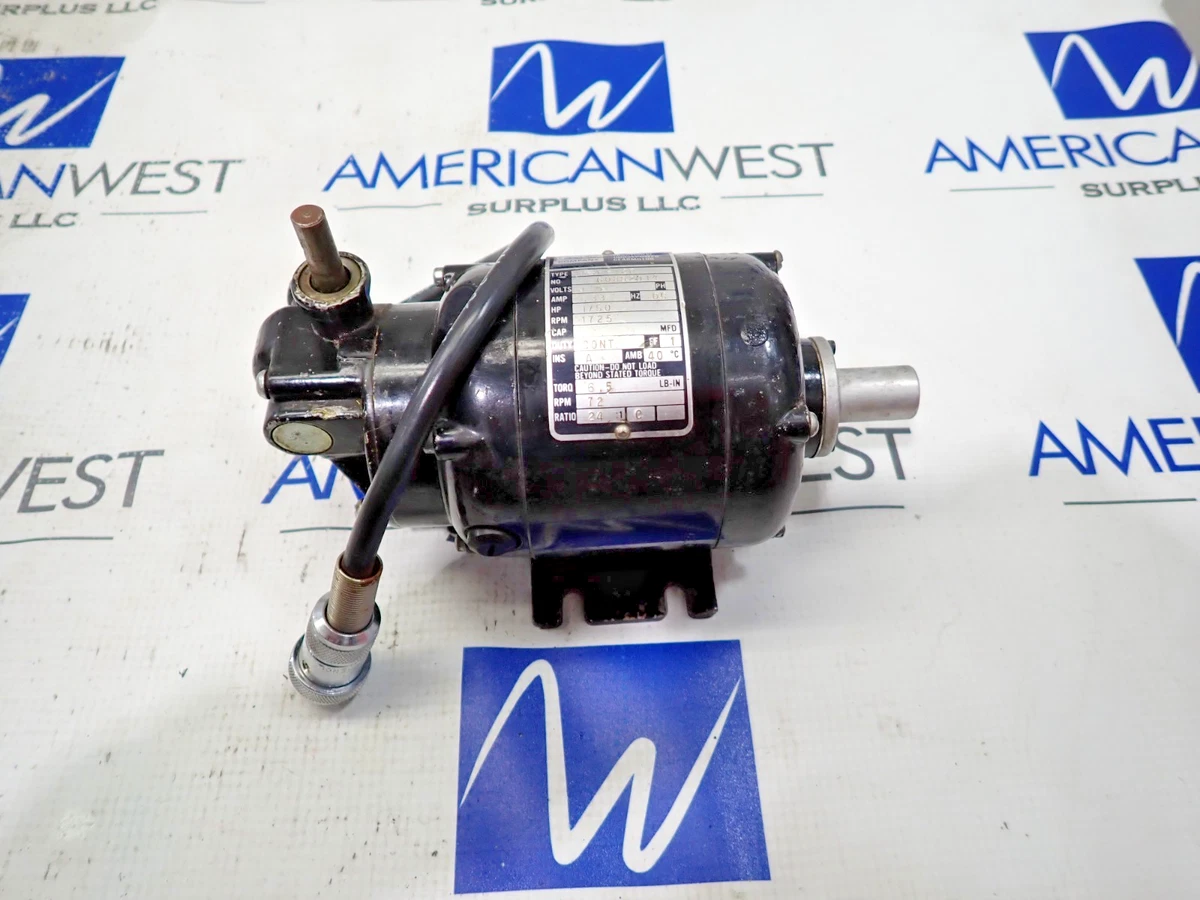 Bodine Electric NSH-12R Gearmotor RT Angle RPM 1725 115V HP 1/50