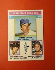 1976 Topps Set-Break NL Strikeout Leaders Seaver, Messersmith, Montefusco EXC+