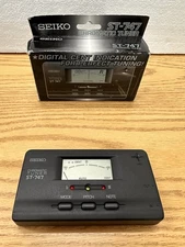 Seiko ST-747 Chromatic Guitar Tuner Digital Display Auto/Manual Tuning W Battery