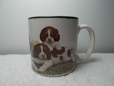 Vintage 1993 Potpourri Press Springer Pups Mother Dog Coffee Tea Cup Mug Spaniel