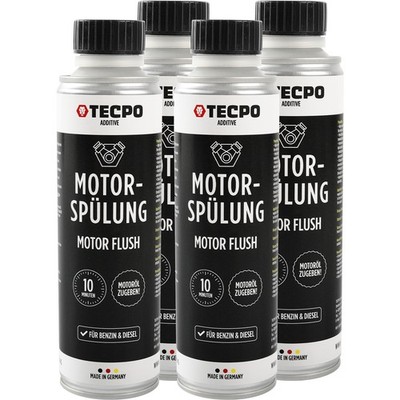 4x TECPO MOTOR FLUSH REINIGER MOTORSPÜLUNG 300ml MOTORREINIGER ÖLSCHLAMM SPÜLUNG