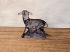 Vintage Fenton Violet Purple Manganese Art Glass Lamb Figurine In Orig Box