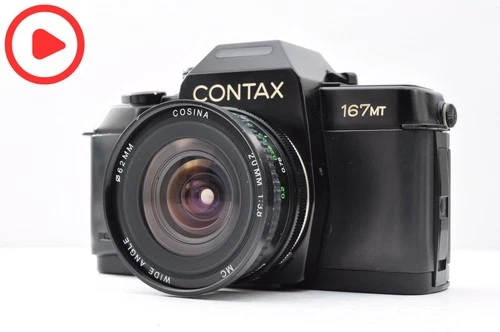 Contax 167MT Film Camera w/ Cosina 20mm f/3.8 MC Lens from Jp [All Works Exc+5]